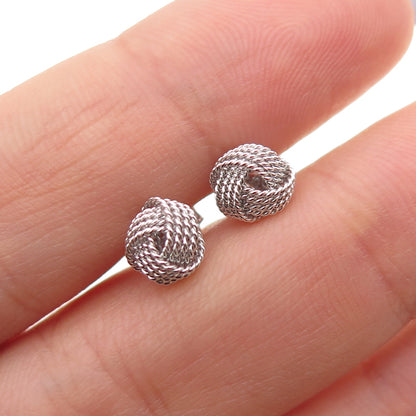925 Sterling Silver Twisted Knot Stud Earrings