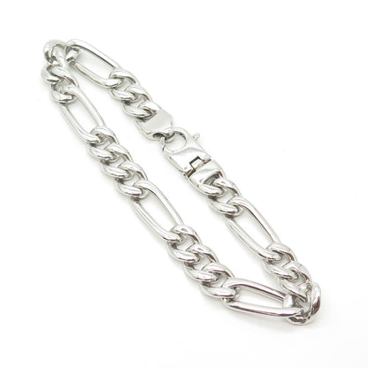 925 Sterling Silver Vintage Phillip Gavriel Italy Figaro Link Bracelet 8.25"