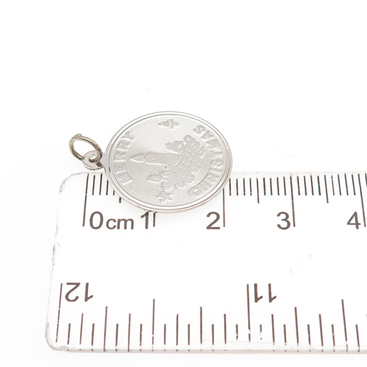 JAY POSON 925 Sterling Silver Vintage Merry Christmas Candle Charm Pendant