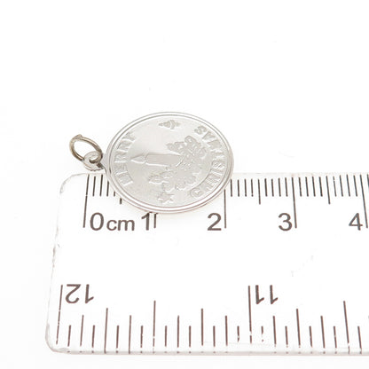 JAY POSON 925 Sterling Silver Vintage Merry Christmas Candle Charm Pendant