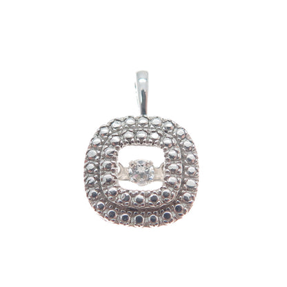 925 Sterling Silver Round-Cut C Z Cushion Minimalist Charm Pendant