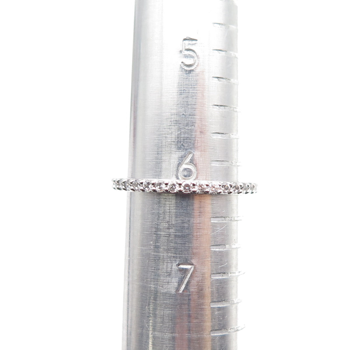 925 Sterling Silver Round-Cut C Z Cross Ring Size 6.25