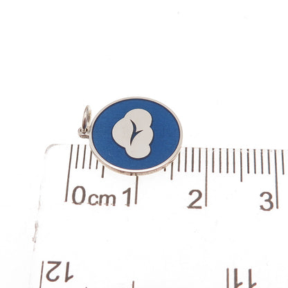 925 Sterling Silver Blue Enamel Cloud Charm Pendant