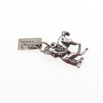 Bell Trading Post Sterling Silver Vintage Headless Horseman Mini Charm Pendant