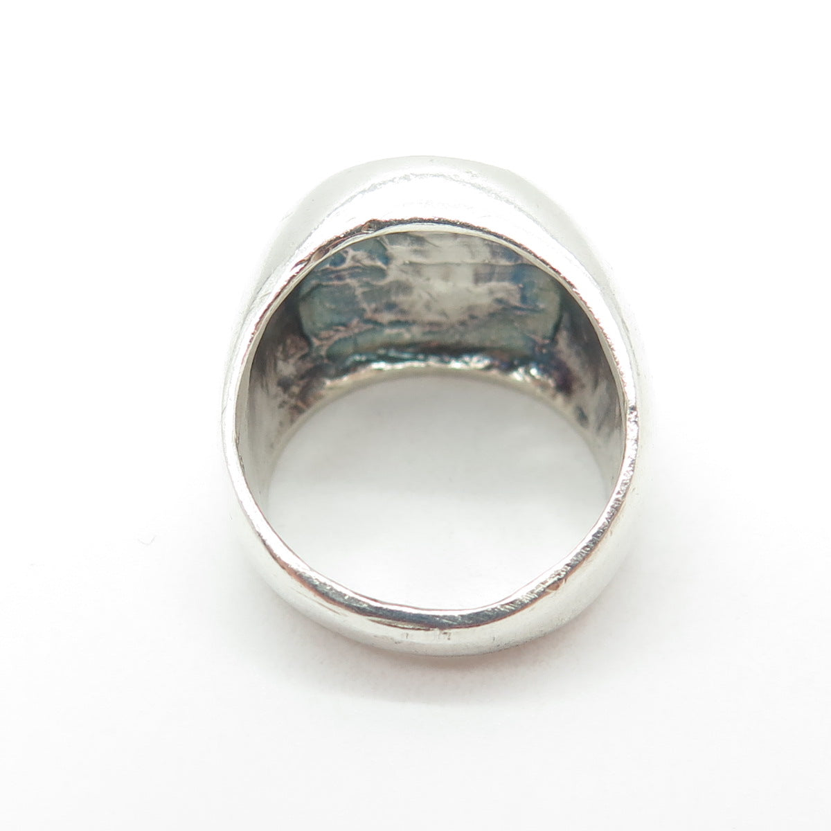 925 Sterling Silver Vintage Full Moon Signet Ring Size 5.25