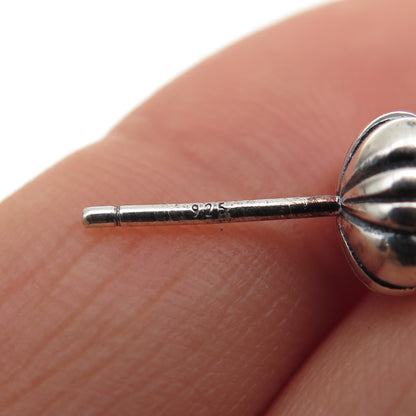 925 Sterling Silver Faux Pearl Oxidized Stud Earrings