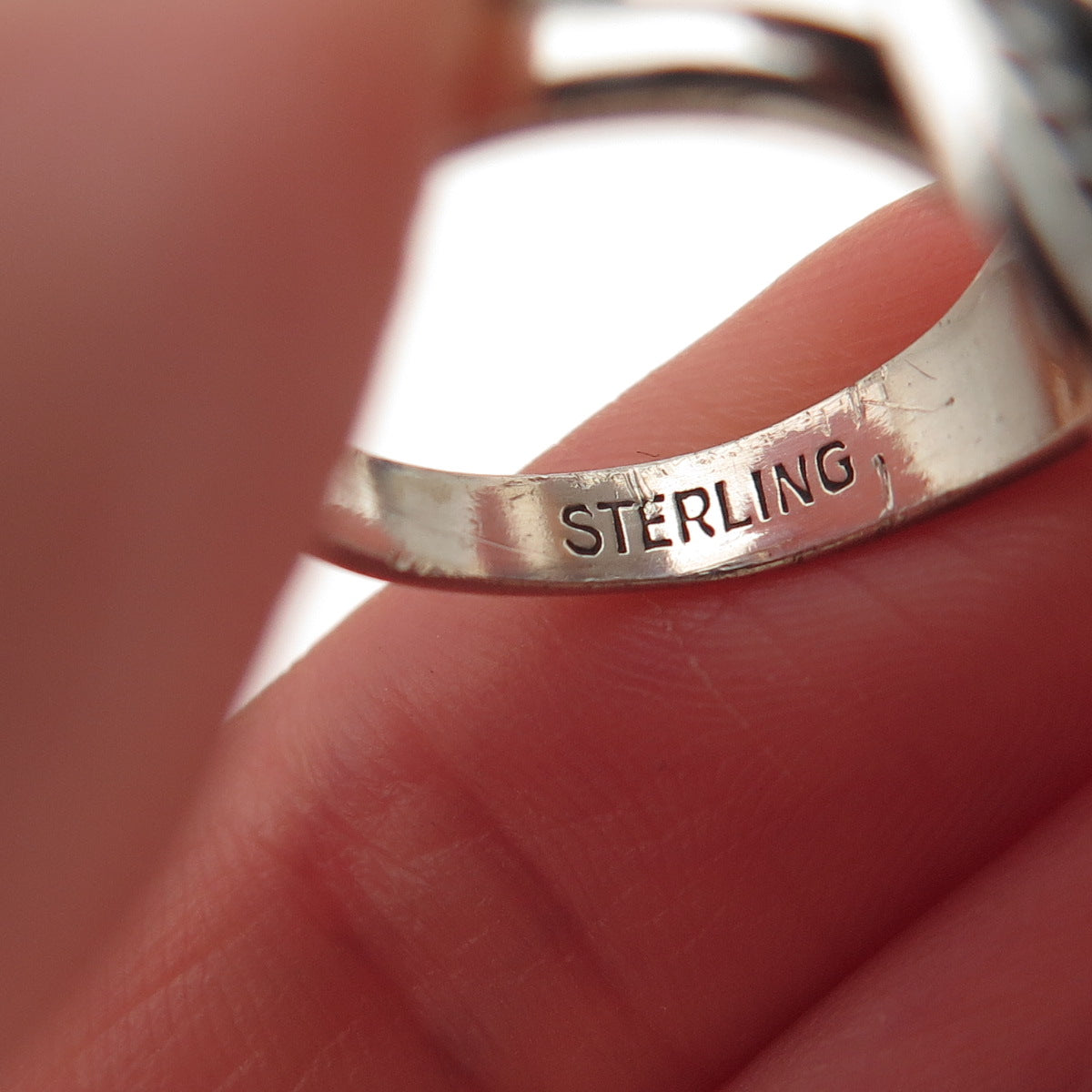 Old Pawn 925 Sterling Silver Vintage Southwestern Turquoise Tribal Ring Size 6