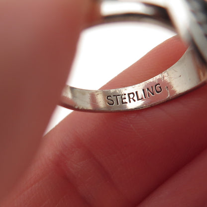 Old Pawn 925 Sterling Silver Vintage Southwestern Turquoise Tribal Ring Size 6