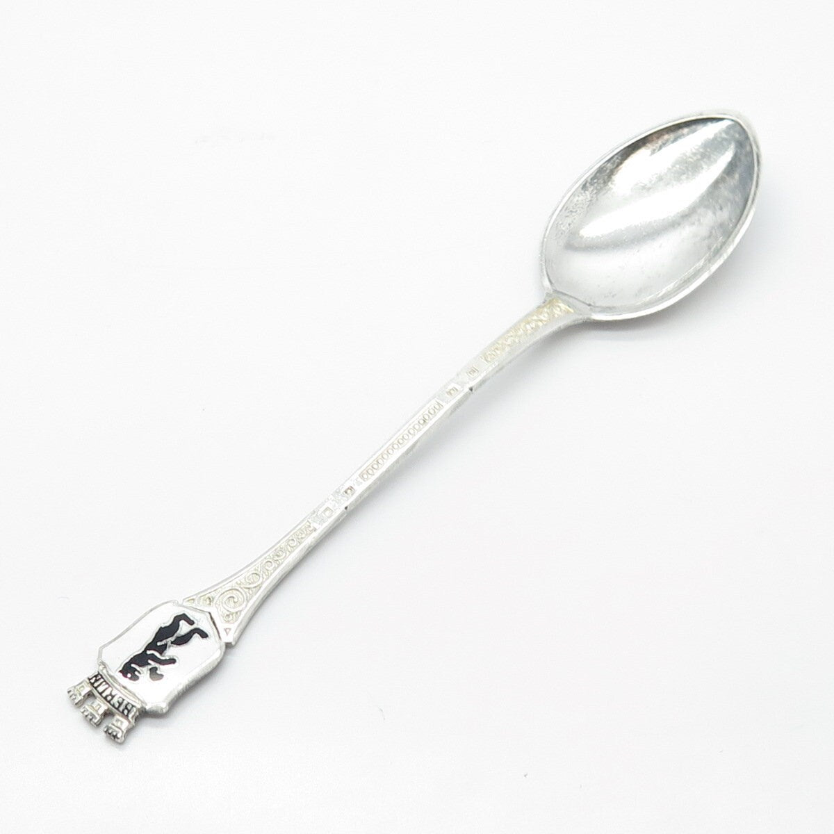 800 Silver Antique Colorful Enamel "Berlin" Coat of Arms Spoon