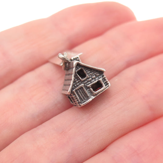 Bell Trading Post 925 Sterling Silver Vintage Cottage Texas 3D Charm Pendant