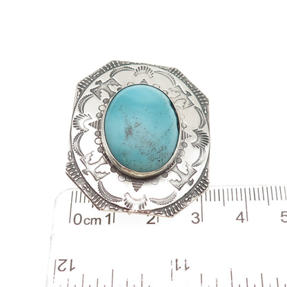 Old Pawn Sterling Silver Vintage Southwestern Turquoise Thunderbird Pin Brooch