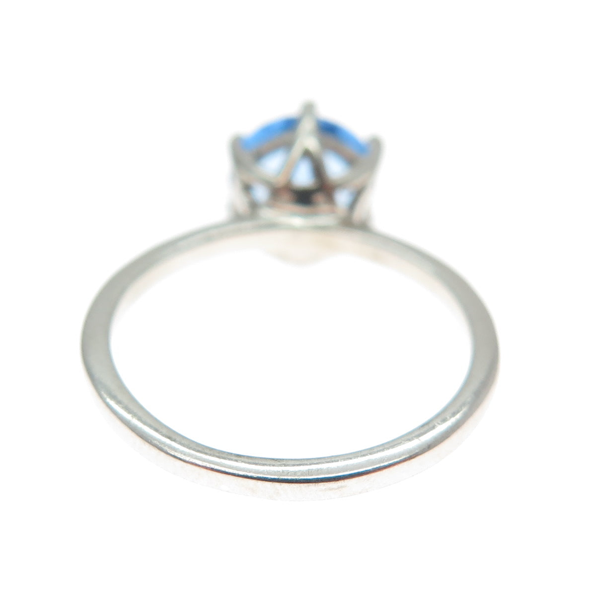DAZZLERS 925 Sterling Silver Round-Cut Nano Tanzanite Ring Size 5.25