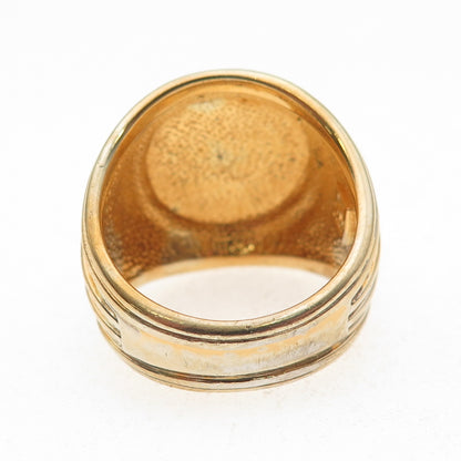 Franklin Mint 925 Sterling Silver Gold Plated Vintage Enamel 9/11 Ring Size 10