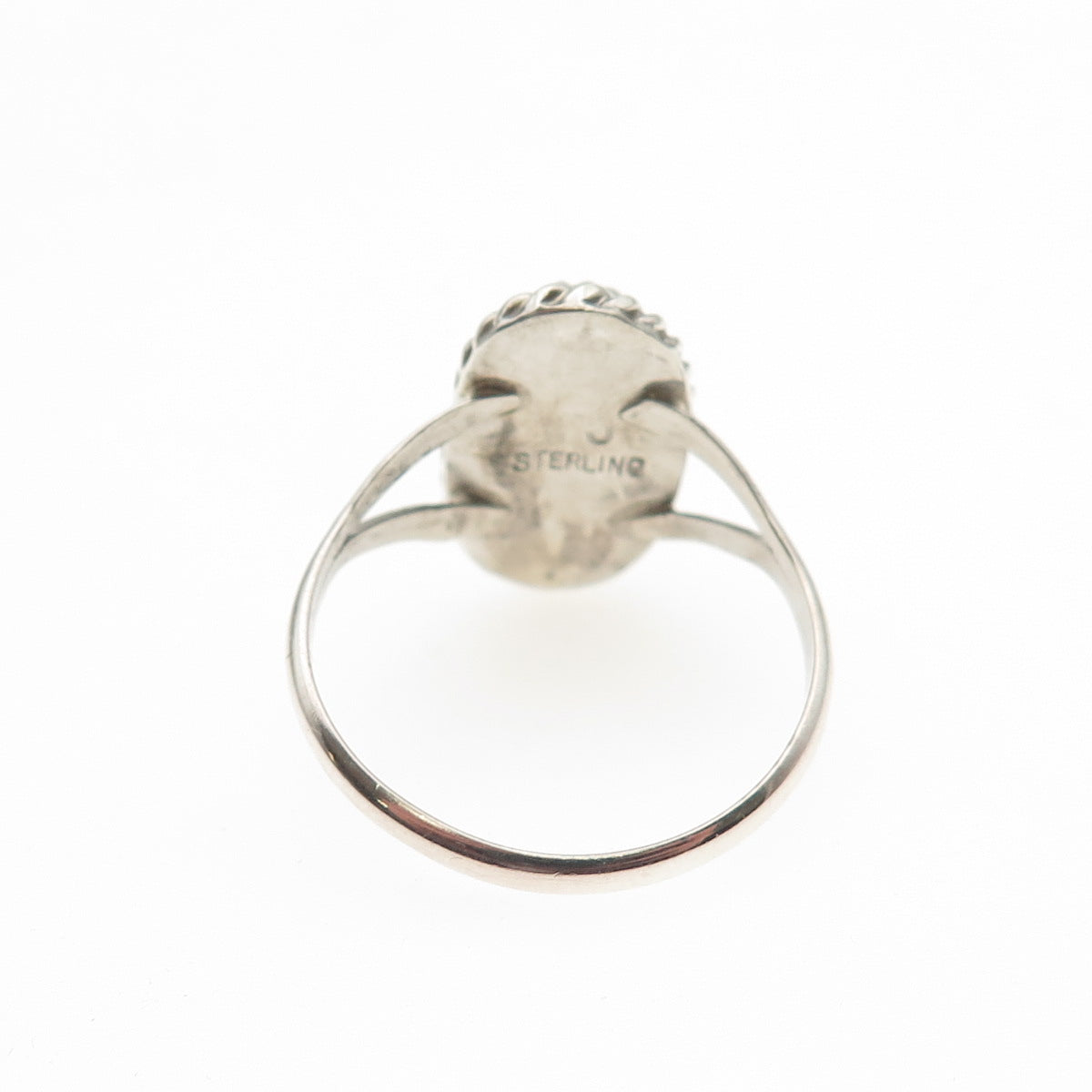 Jason Livingston Navajo Old Pawn 925 Sterling Vintage Black Onyx Ring Size 8.5