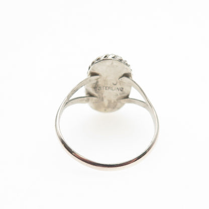 Jason Livingston Navajo Old Pawn 925 Sterling Vintage Black Onyx Ring Size 8.5