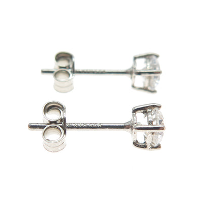 HAN 925 Sterling Silver Round-Cut C Z Stud Earrings