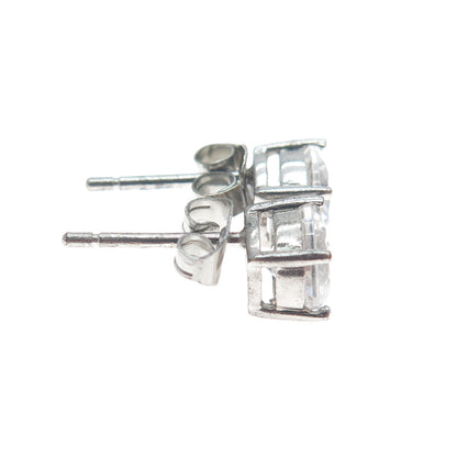 925 Sterling Silver Round-Cut C Z Stud Earrings