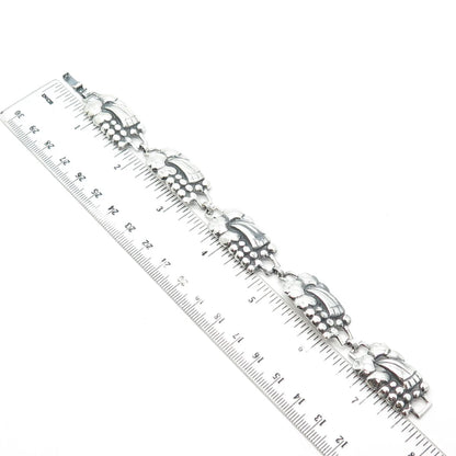 925 Sterling Silver Vintage Fancy Link Bracelet 7"