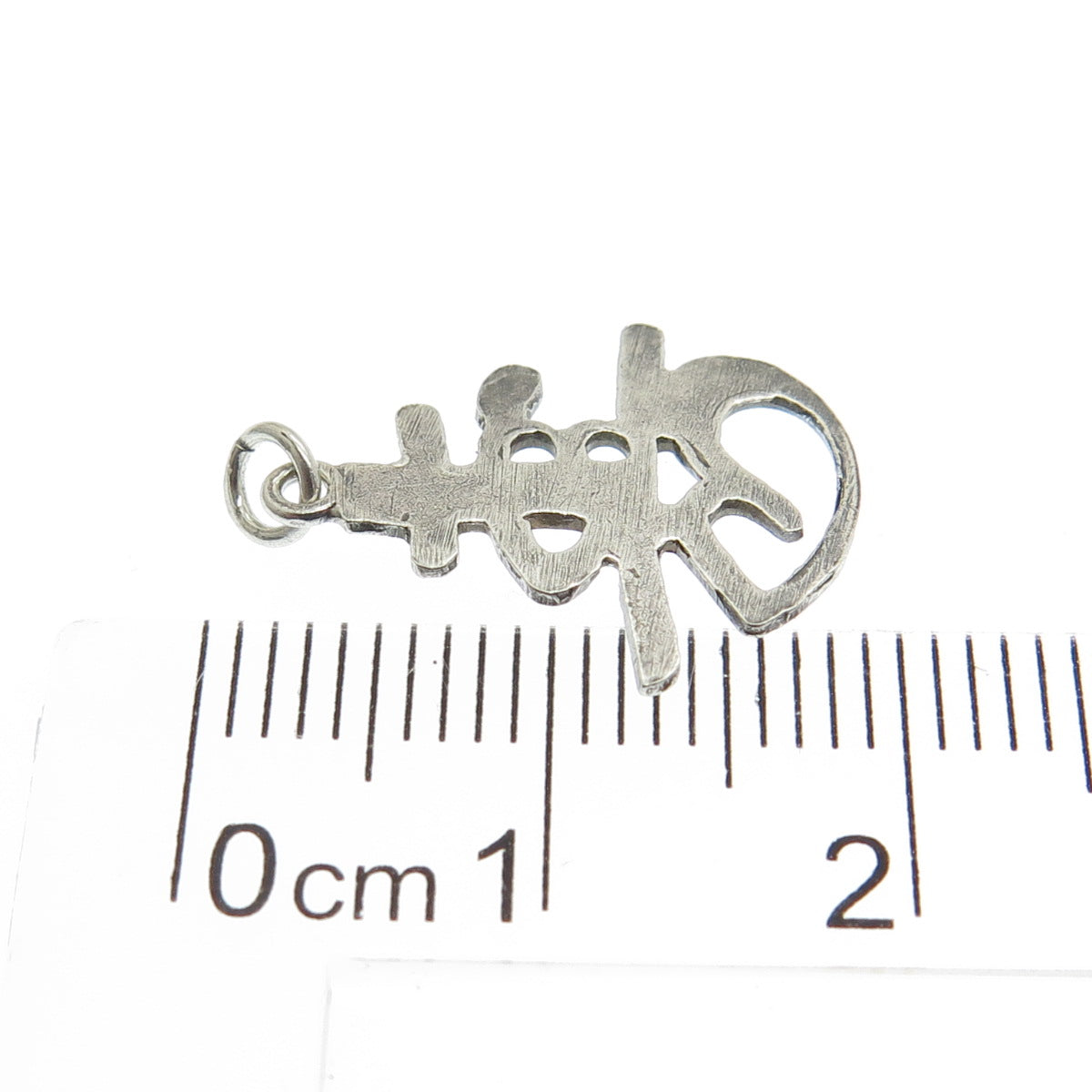 925 Sterling Silver Antique Art Deco Chinese Character Charm Pendant