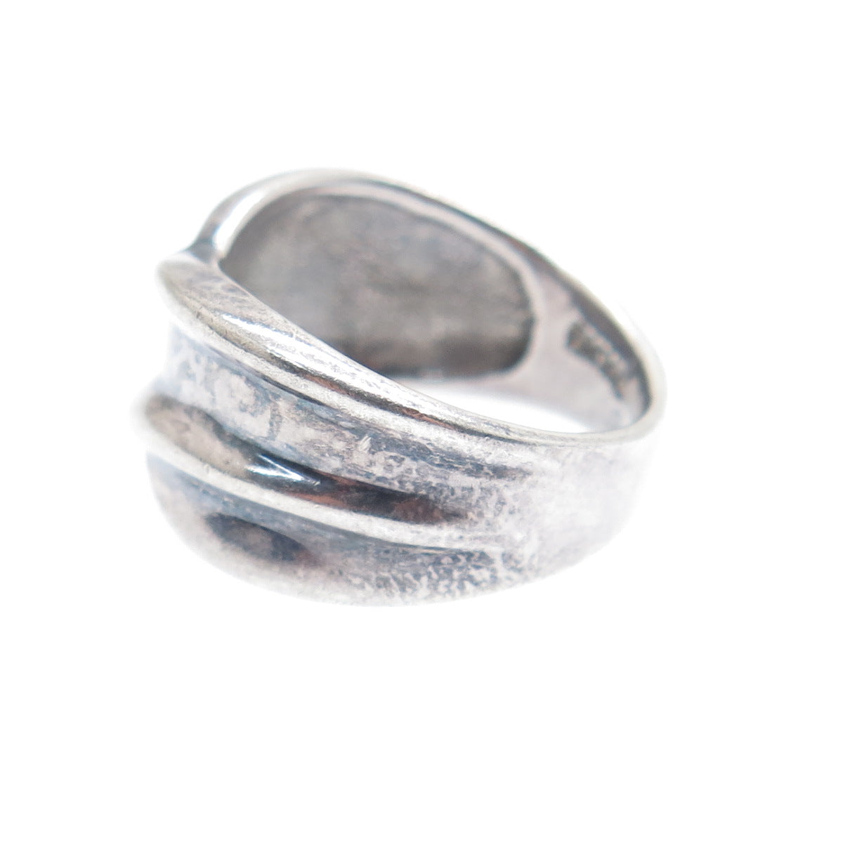 925 Sterling Silver Vintage Modernist Oxidized Ring Size 6.25
