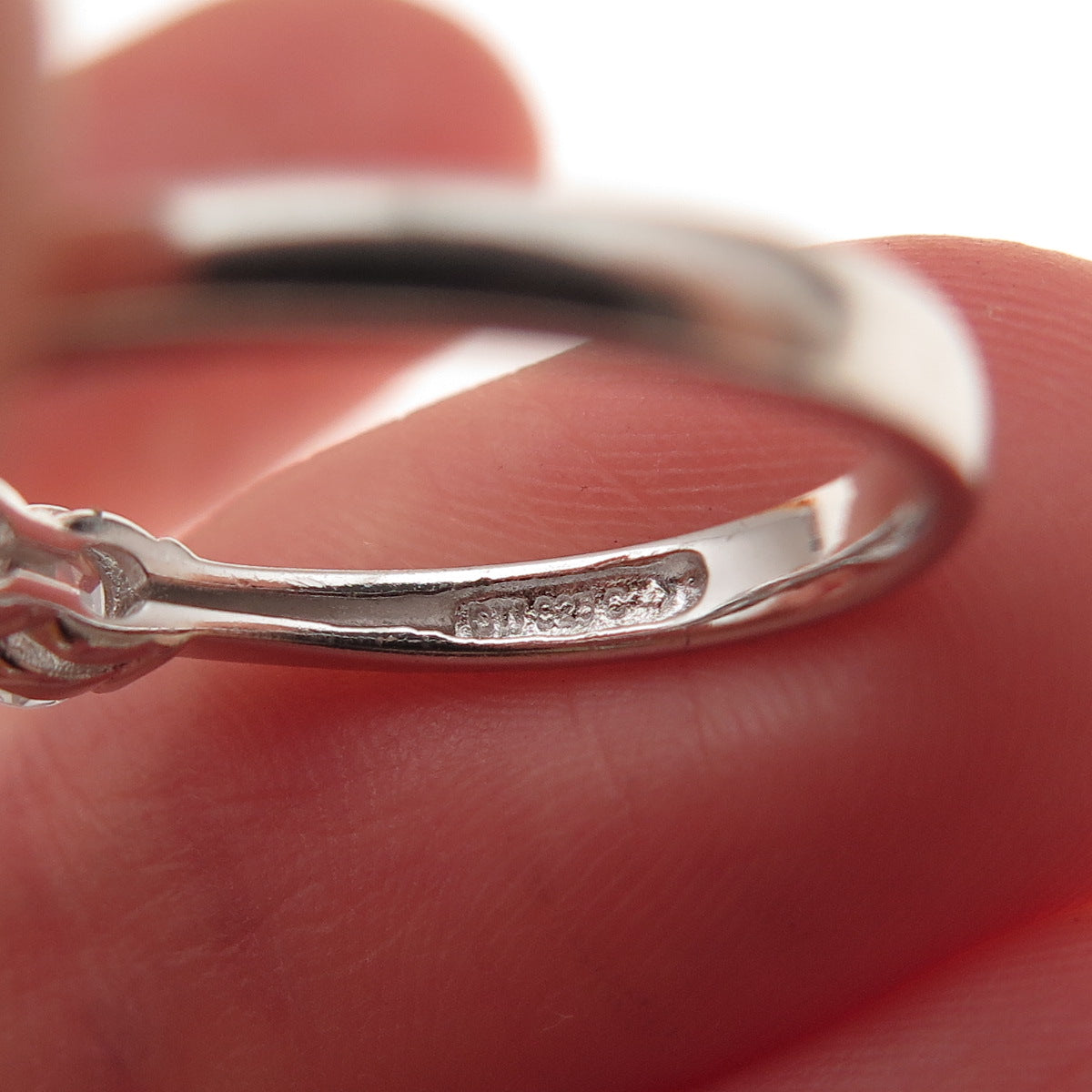 925 Sterling Silver Round-Cut C Z Half Eternity Band Ring Size 6.25