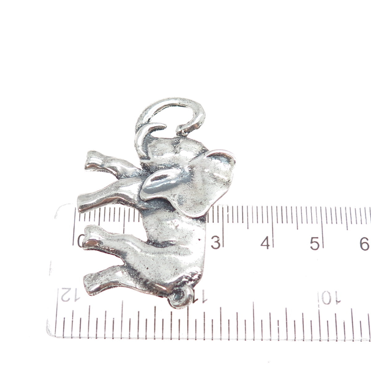 925 Sterling Silver Vintage Elephant Oxidized Pin Brooch