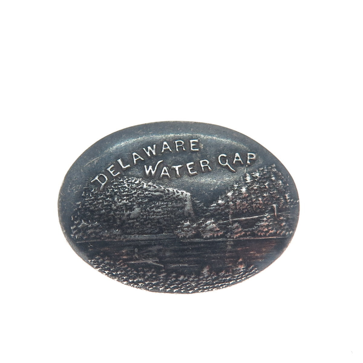 925 Sterling Silver Vintage Delaware Water Gap Oxidized Pin Brooch