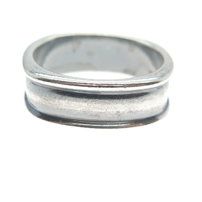 925 Sterling Silver Vintage Modernist Oxidized Band Ring Size 9.25