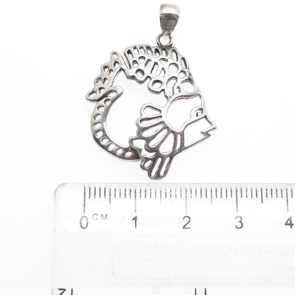 925 Sterling Silver Vintage Fish Charm Pendant