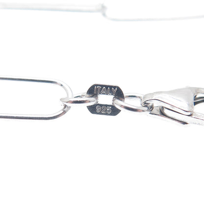 925 Sterling Silver Italy Paperclip Chain Necklace 24"