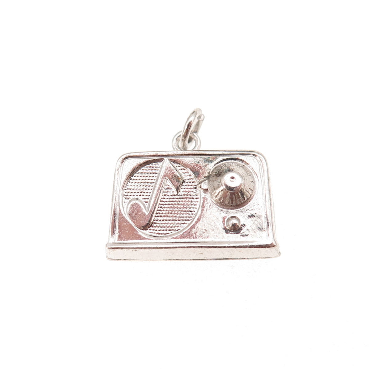 925 Sterling Silver Vintage Retro Radio Charm Pendant