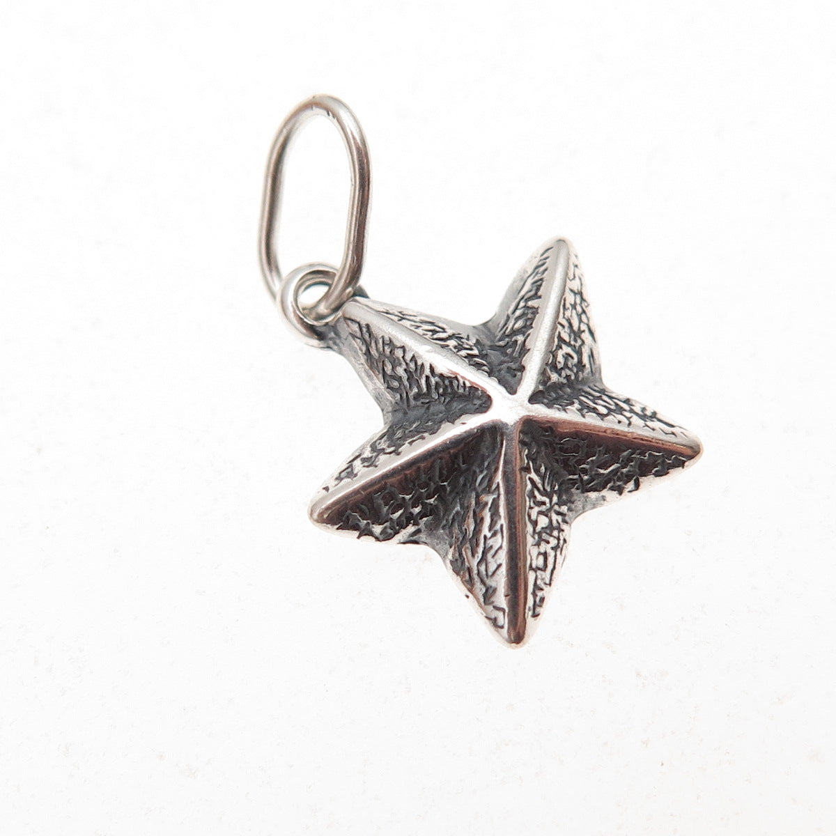 925 Sterling Silver Vintage Starfish Oxidized Charm Pendant