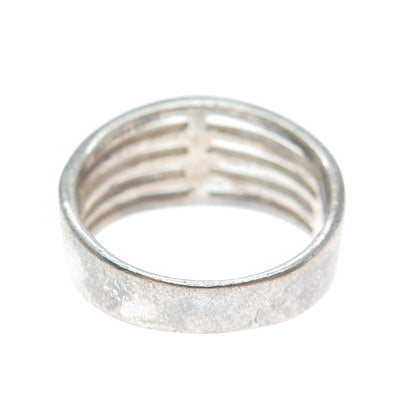CHARLES WINSTON 925 Sterling Silver Vintage 5-Row Oxidized Ring Size 8.5