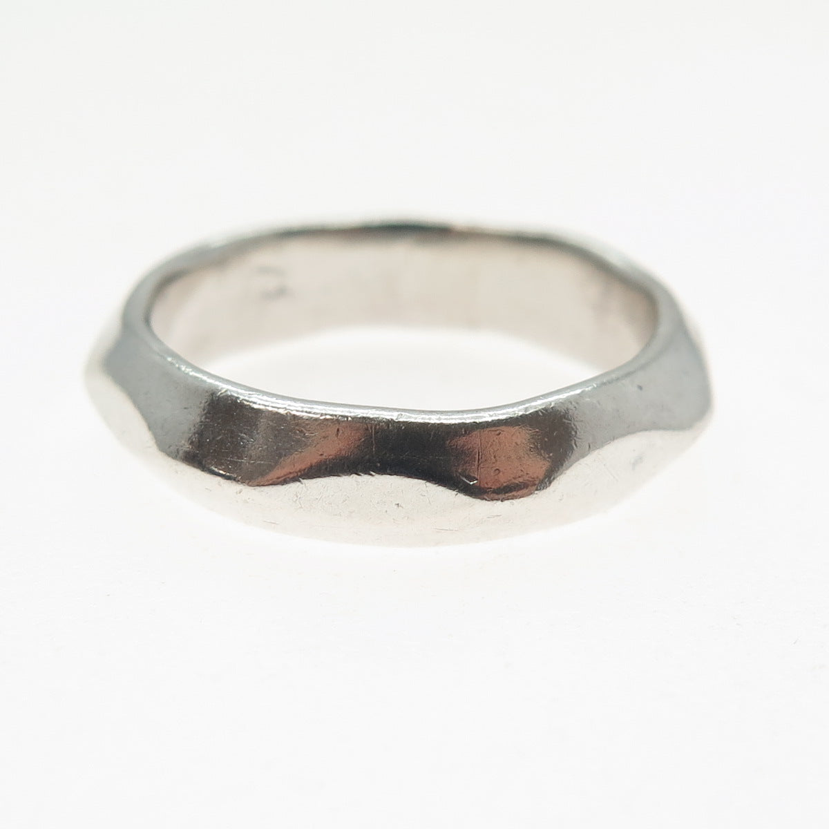 925 Sterling Silver Vintage Modernist Band Ring Size 9.25