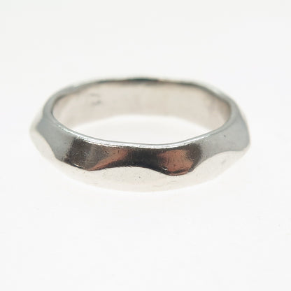 925 Sterling Silver Vintage Modernist Band Ring Size 9.25