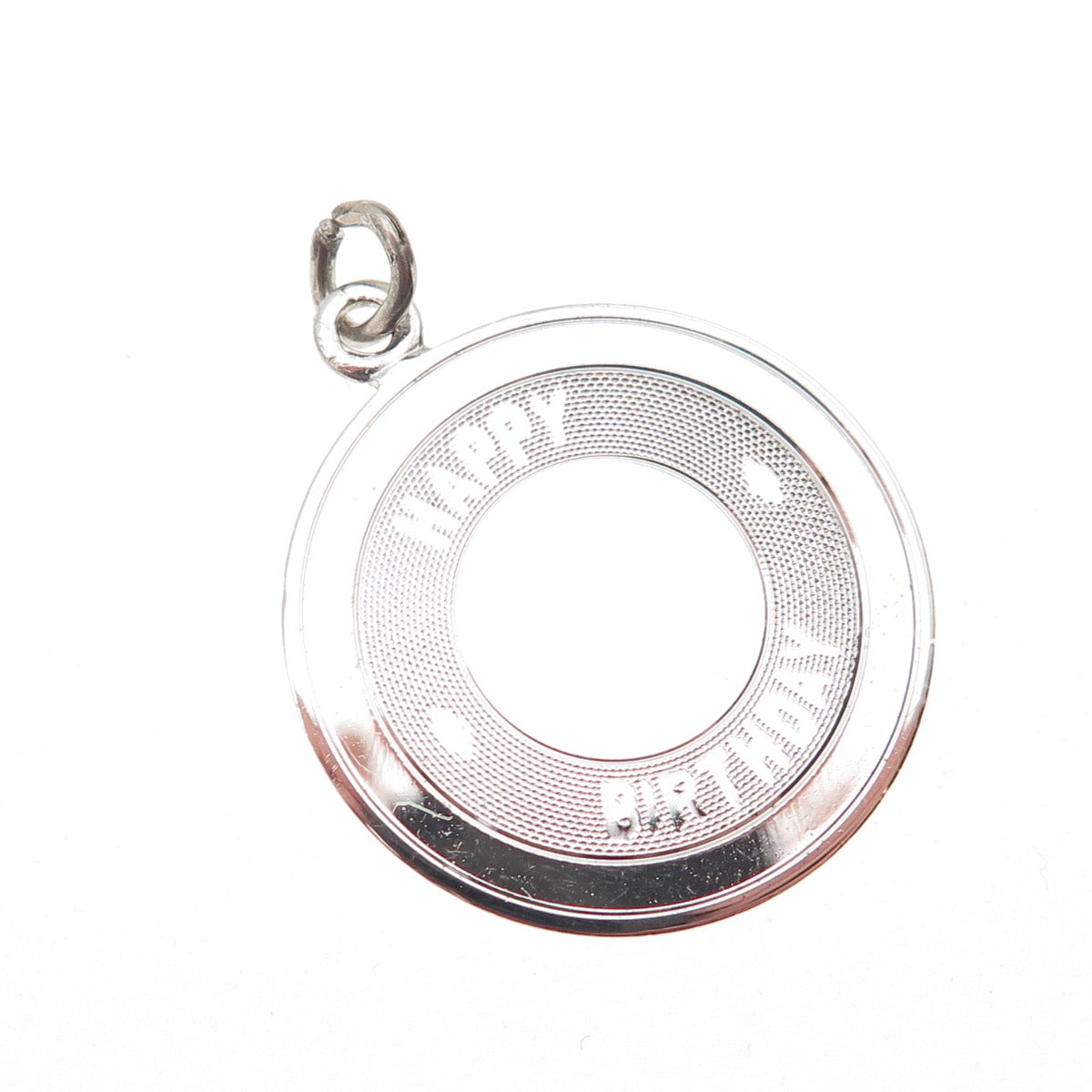WELLS 925 Sterling Silver Vintage Happy Birthday Charm Pendant