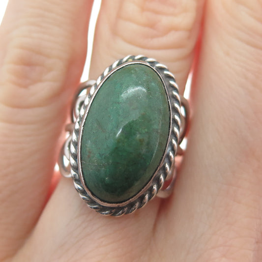 925 Sterling Silver Vintage Mexico Real Royston Turquoise Heart Ring Size 6.25