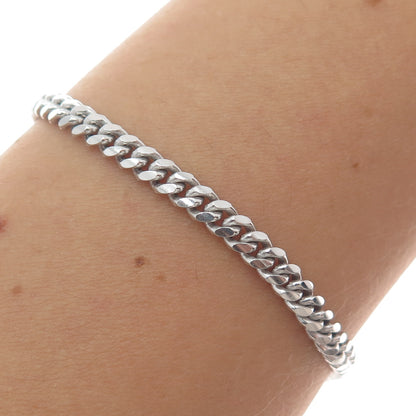 925 Sterling Silver Italy Curb Link Bracelet 7"