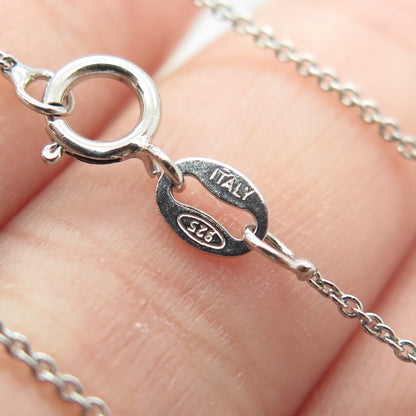 925 Sterling Silver Round-Cut C Z Heart Key Cable Chain Necklace 16"