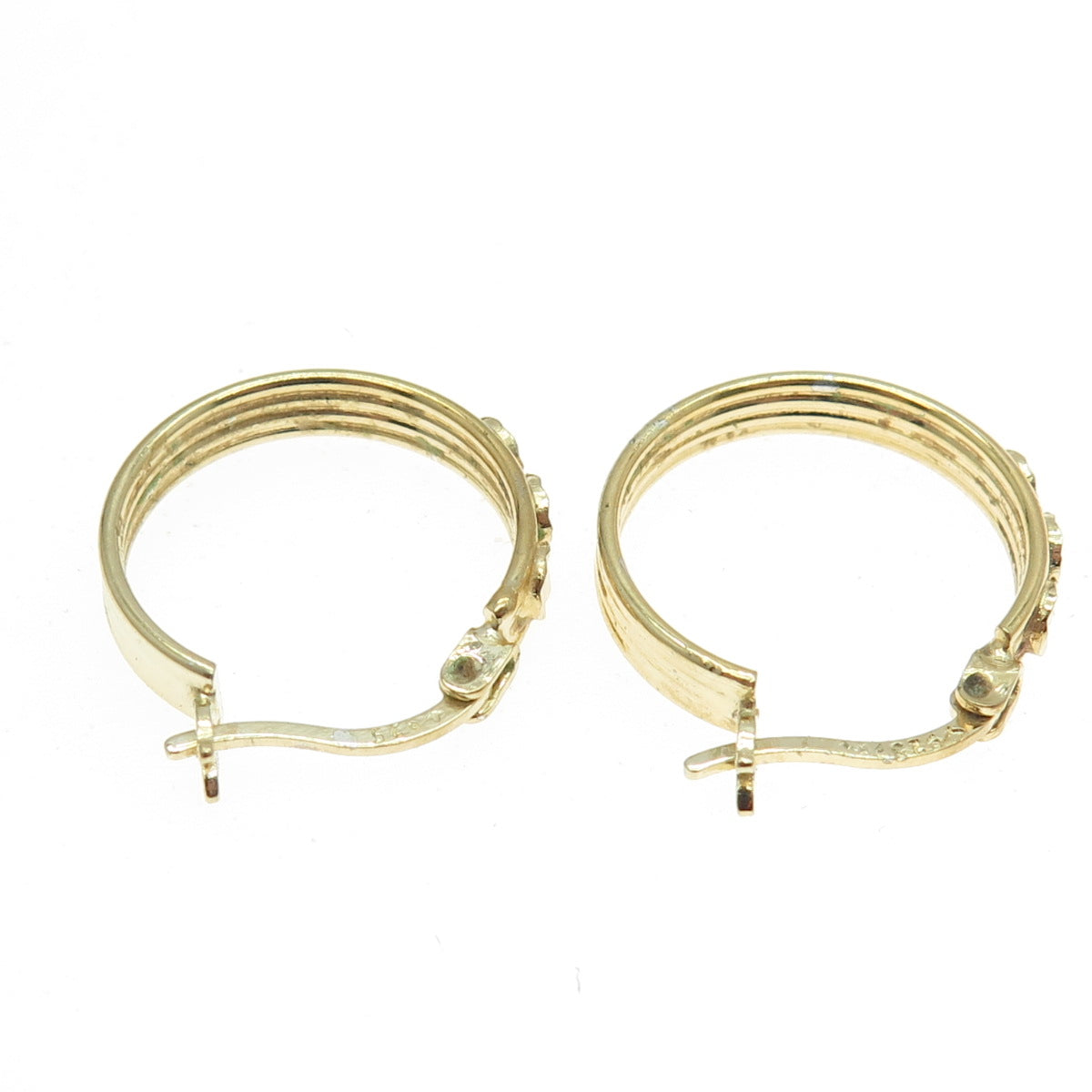 925 Sterling Silver Gold Plated Hoop Earrings