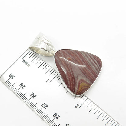 925 Sterling Silver Vintage Jay King Desert Rose Real Jasper Gemstone Pendant