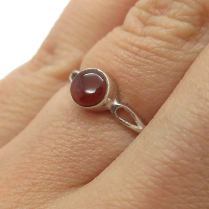 925 Sterling Silver Vintage Real Carnelian Ring Size 6.25