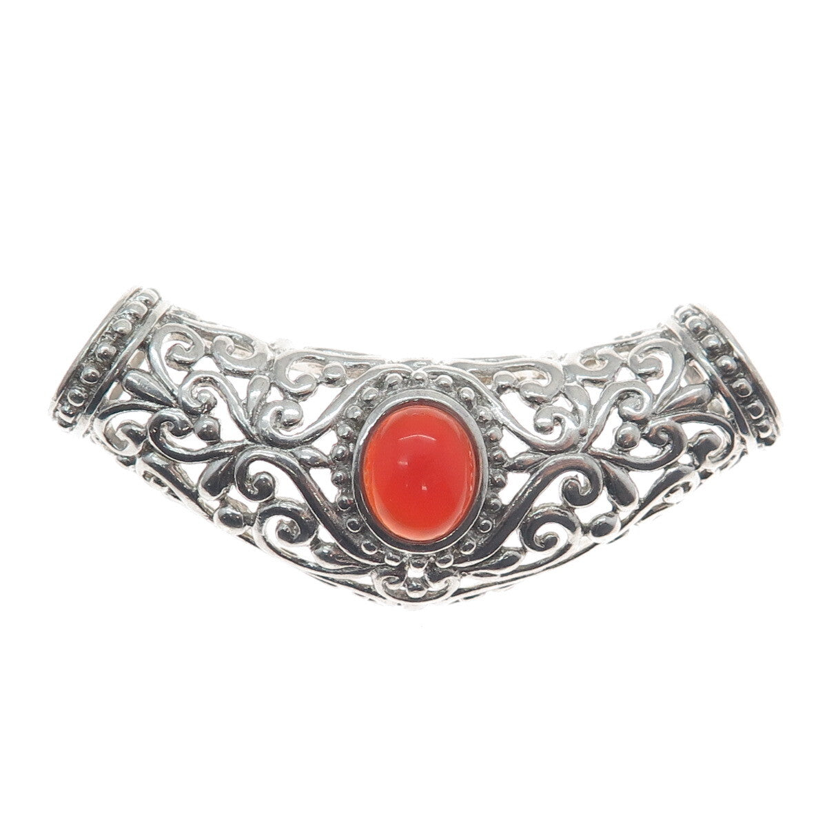 CHAPAL ZENRAY Sterling Silver Vintage Real Carnelian Centerpiece Slide Pendant