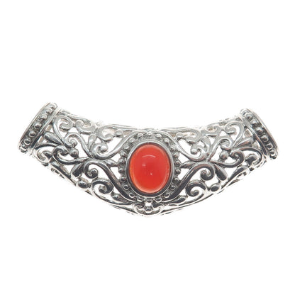 CHAPAL ZENRAY Sterling Silver Vintage Real Carnelian Centerpiece Slide Pendant