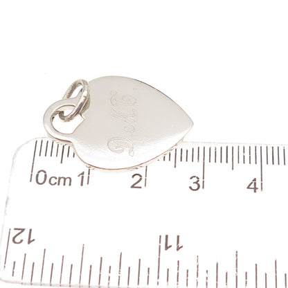 Tiffany & Co. 925 Sterling Silver Vintage Engraved Heart Tag Charm Pendant