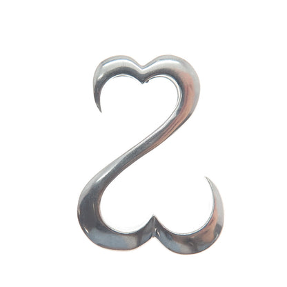 925 Sterling Silver Open Heart Slide Pendant