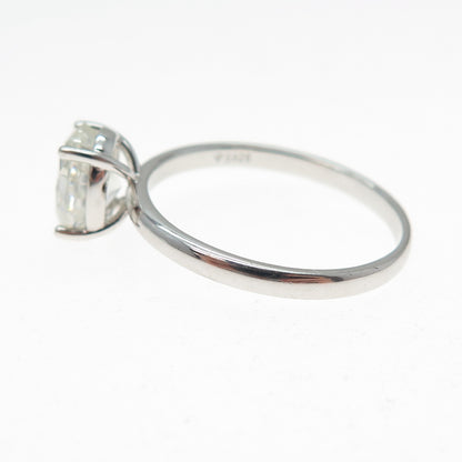 925 Sterling Silver Real Oval-Cut Moissanite Engagement Ring Size 10