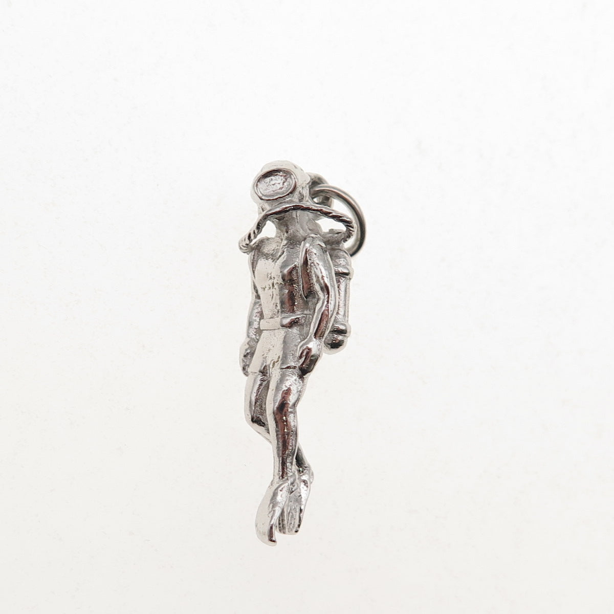925 Sterling Silver Vintage Scuba Diver 3D Charm Pendant