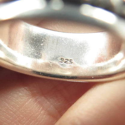 925 Sterling Silver Vintage Woven Rotating Band Ring Size 5.75