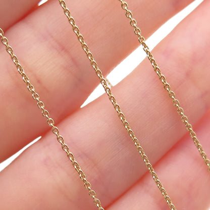 925 Sterling Silver Gold Plated Italy Cable Chain Necklace 19-20"